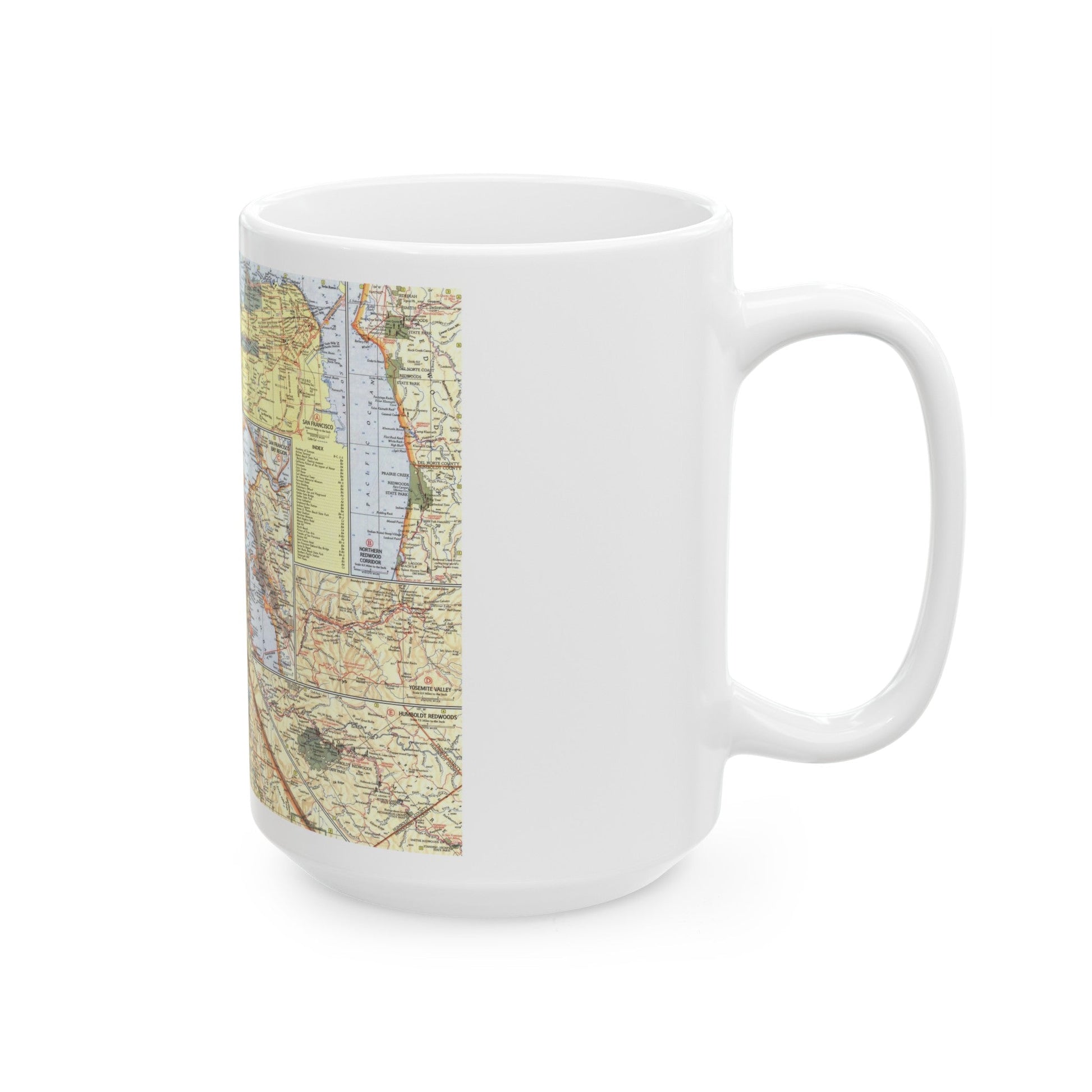 USA - California, Northern (1966) (Map) White Coffee Mug-The Sticker Space