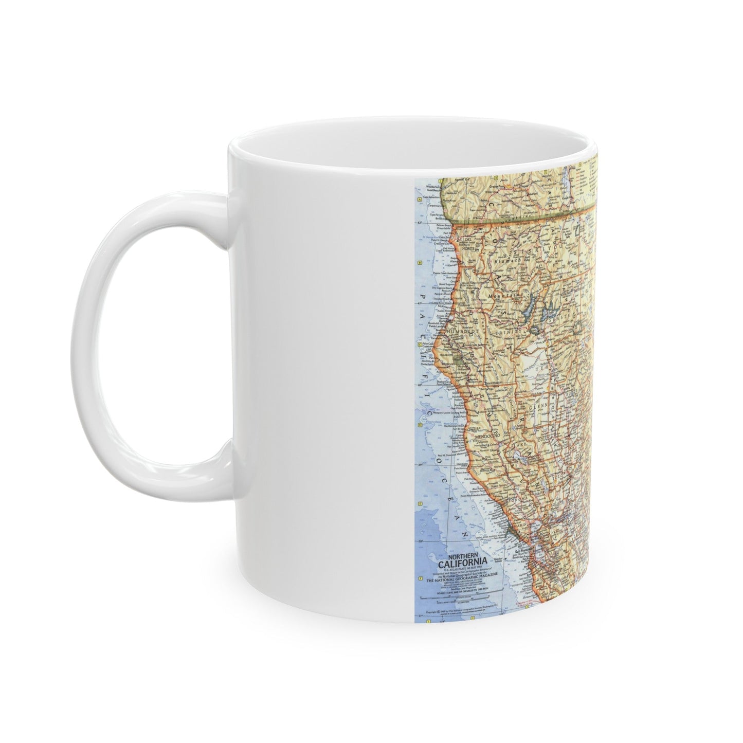 USA - California, Northern (1966) (Map) White Coffee Mug-The Sticker Space