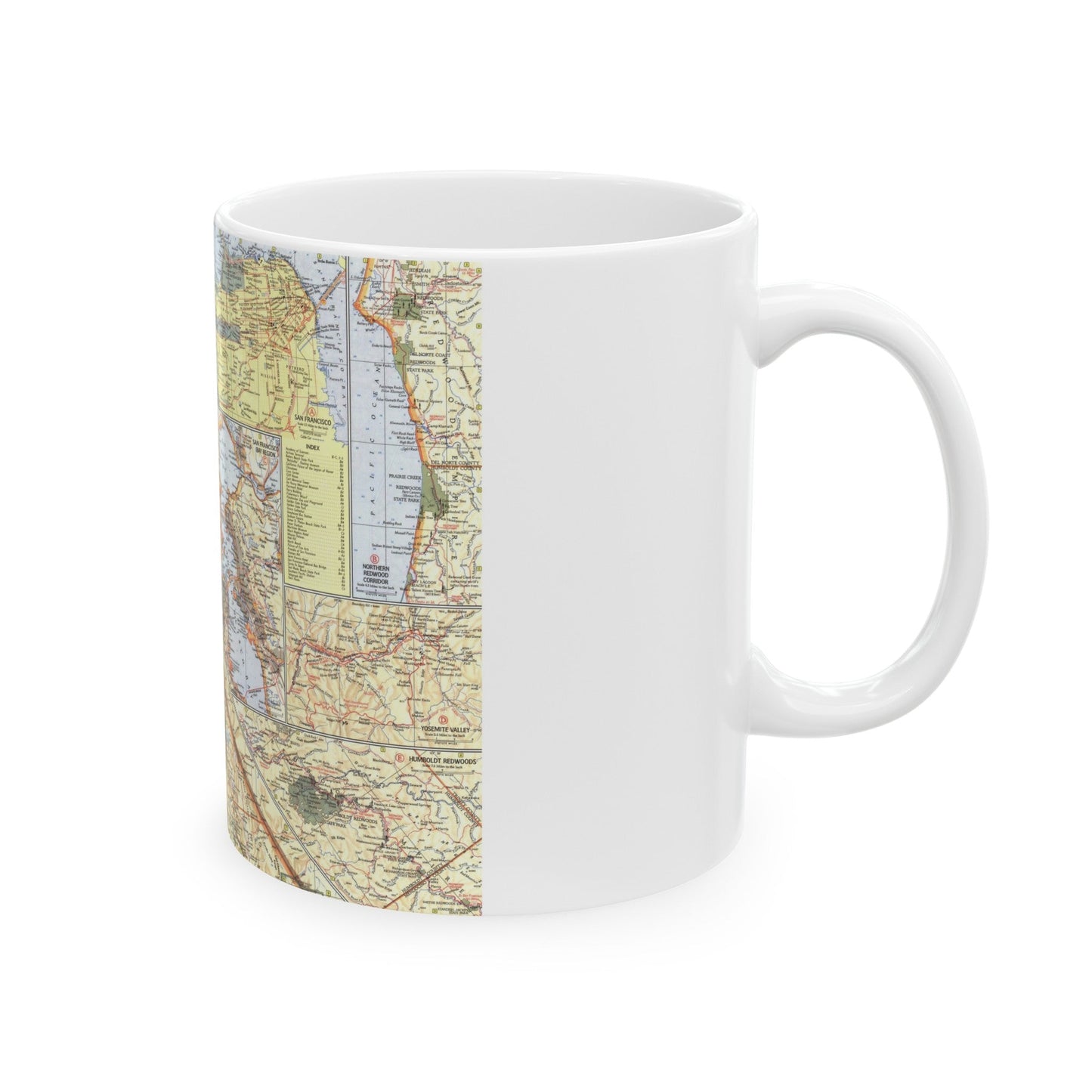 USA - California, Northern (1966) (Map) White Coffee Mug-The Sticker Space