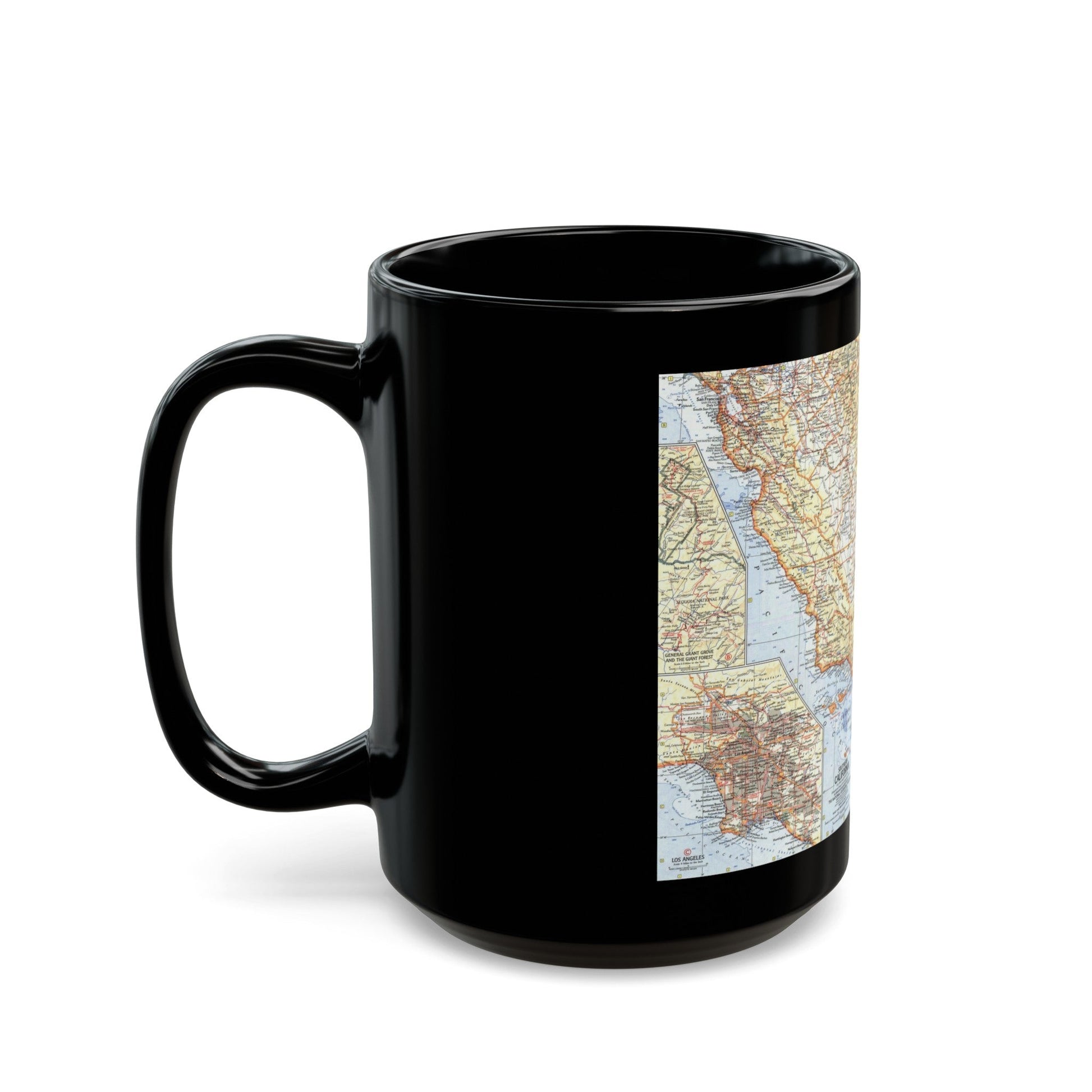 USA - California, Southern (1966) (Map) Black Coffee Mug-The Sticker Space