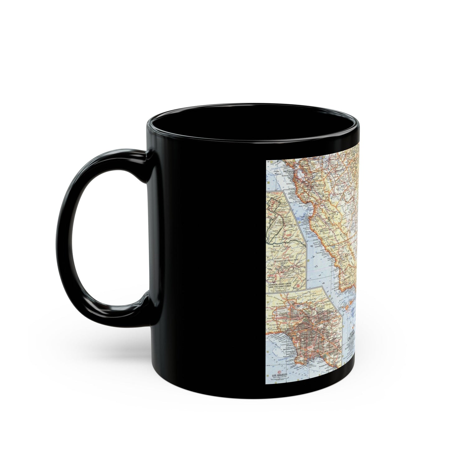 USA - California, Southern (1966) (Map) Black Coffee Mug-The Sticker Space