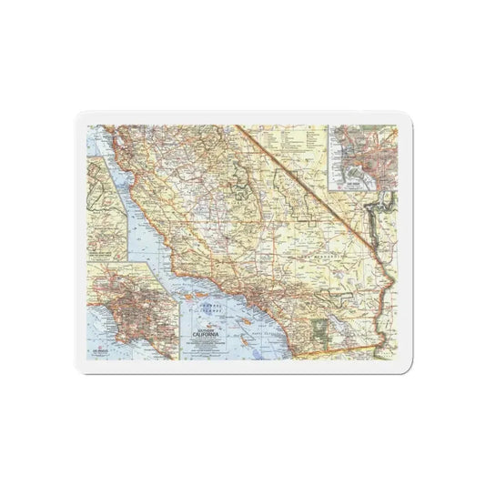 USA - California, Southern (1966) (Map) Refrigerator Magnet 6 Inch - The Sticker Space