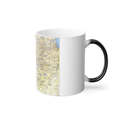 USA - Central Plains 1 (1985) (Map) Color Changing Mug 11oz-11oz-The Sticker Space