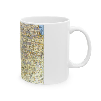 USA - Central Plains 1 (1985) (Map) White Coffee Mug-The Sticker Space