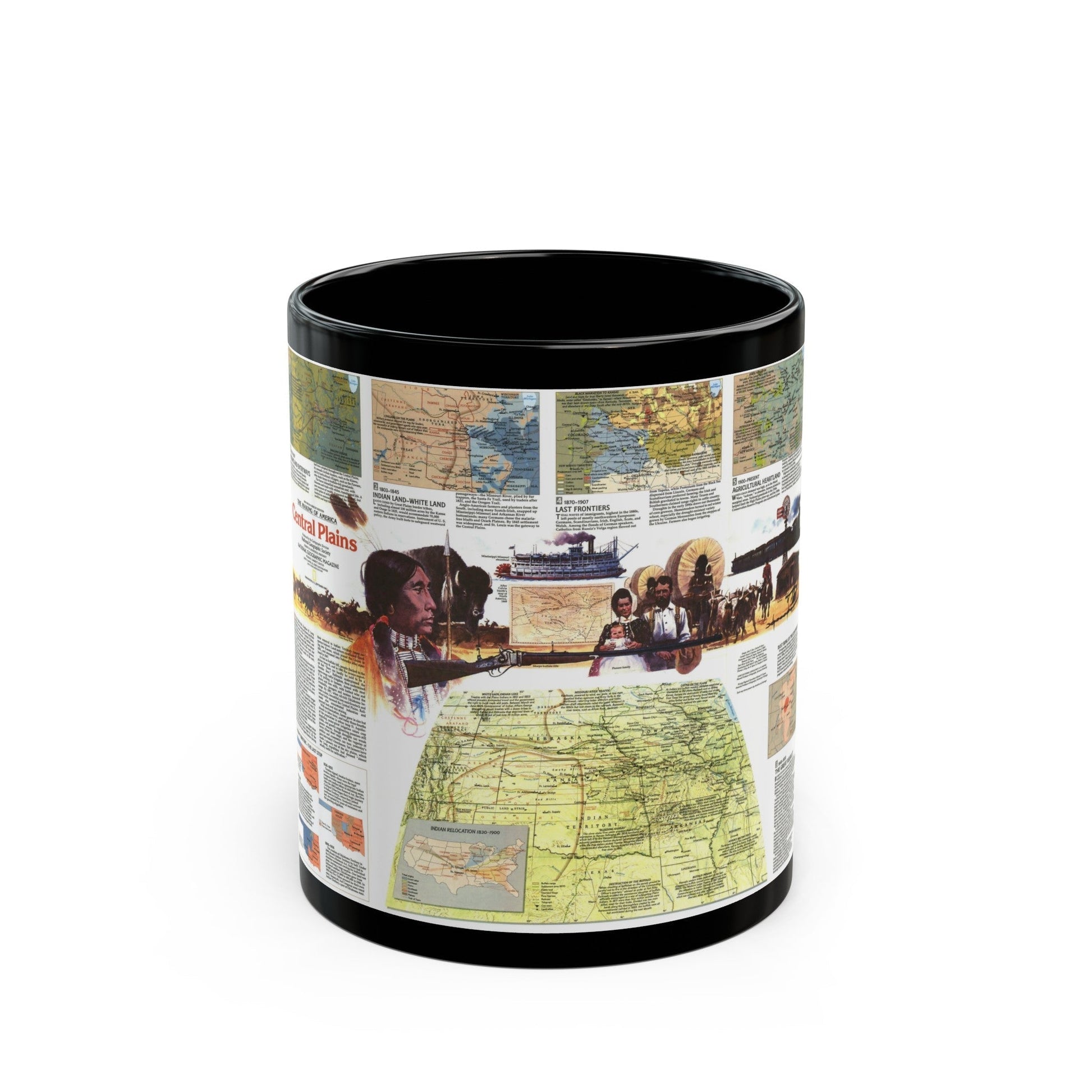 USA - Central Plains 2 (1985) (Map) Black Coffee Mug-11oz-The Sticker Space