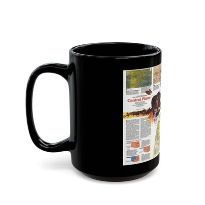 USA - Central Plains 2 (1985) (Map) Black Coffee Mug-The Sticker Space