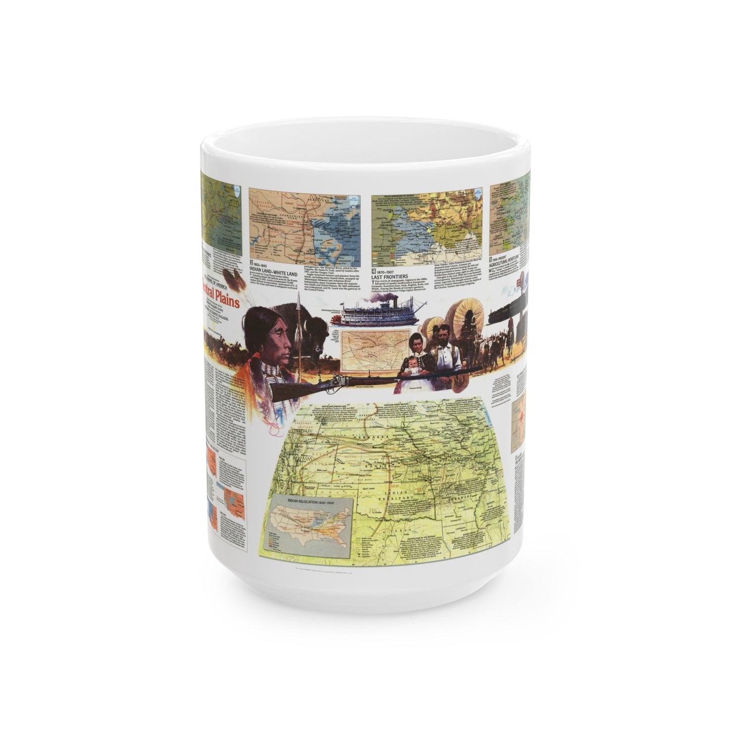 USA - Central Plains 2 (1985) (Map) White Coffee Mug-15oz-The Sticker Space