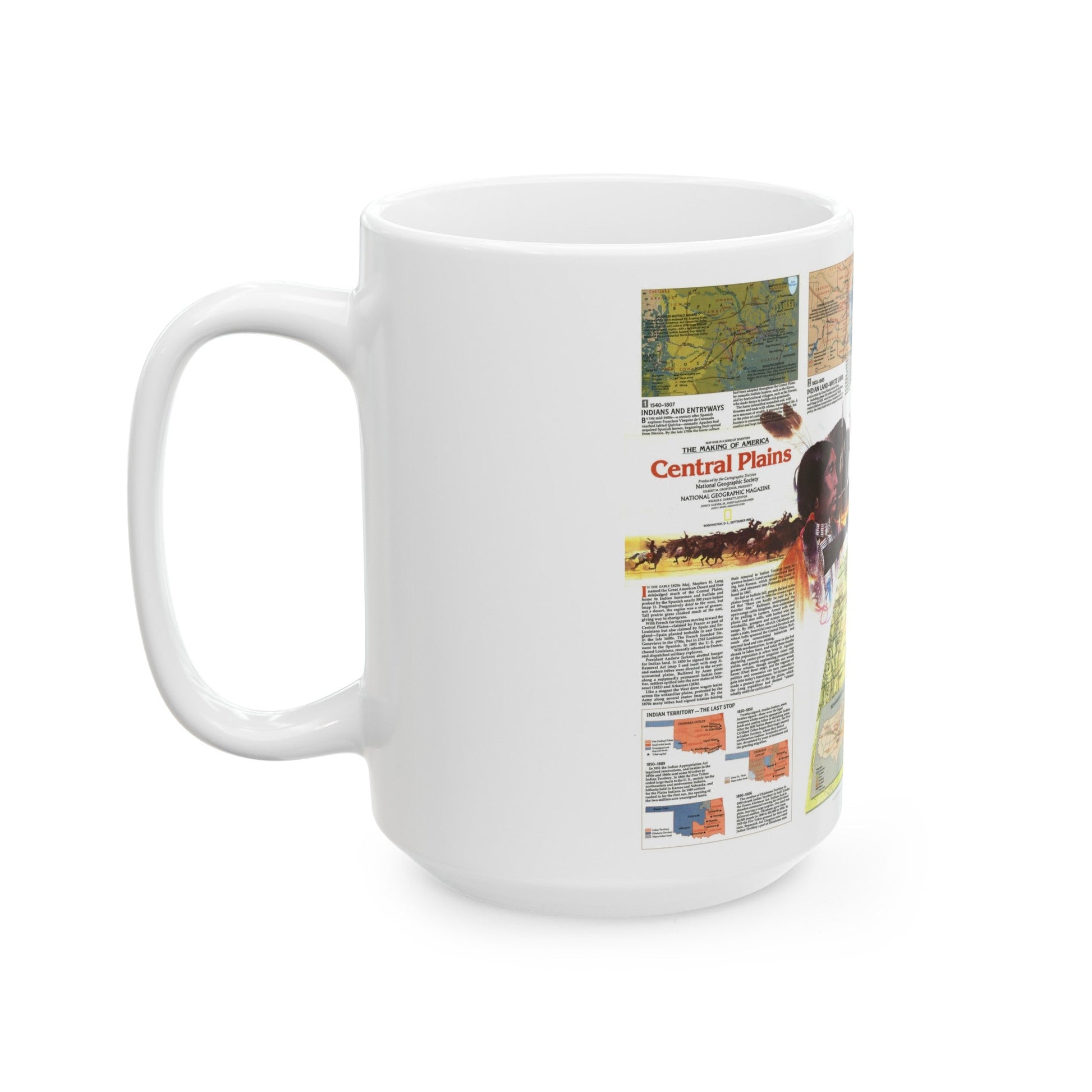 USA - Central Plains 2 (1985) (Map) White Coffee Mug-The Sticker Space