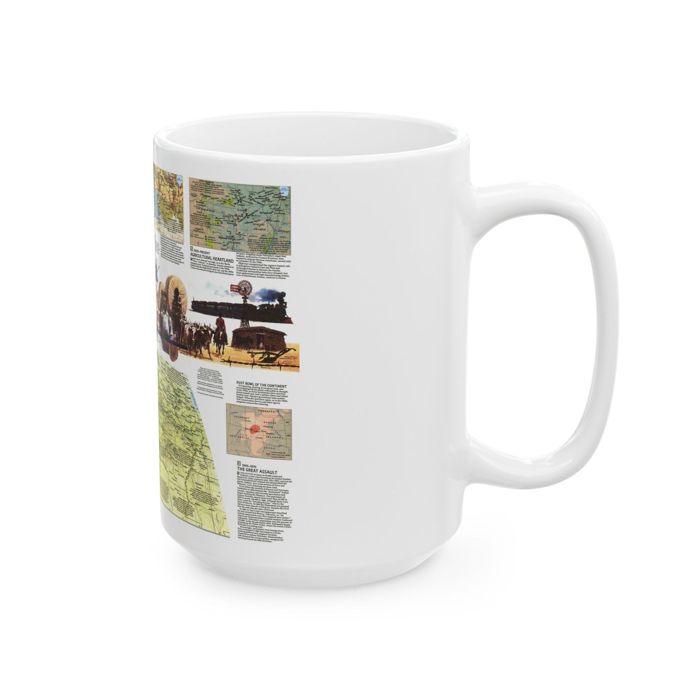 USA - Central Plains 2 (1985) (Map) White Coffee Mug-The Sticker Space