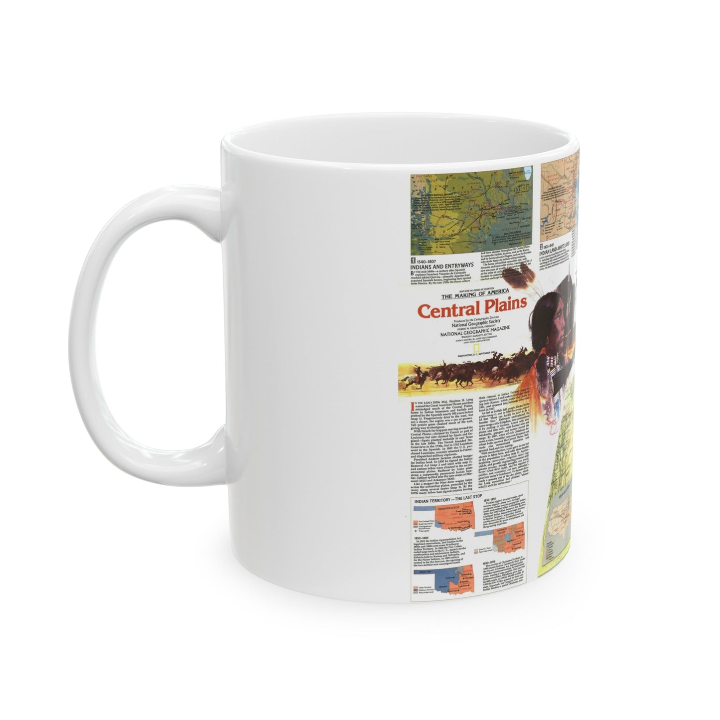 USA - Central Plains 2 (1985) (Map) White Coffee Mug-The Sticker Space