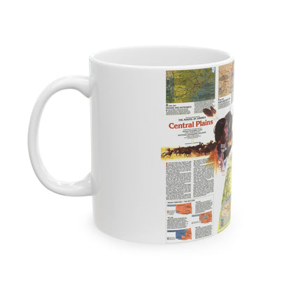 USA - Central Plains 2 (1985) (Map) White Coffee Mug-The Sticker Space