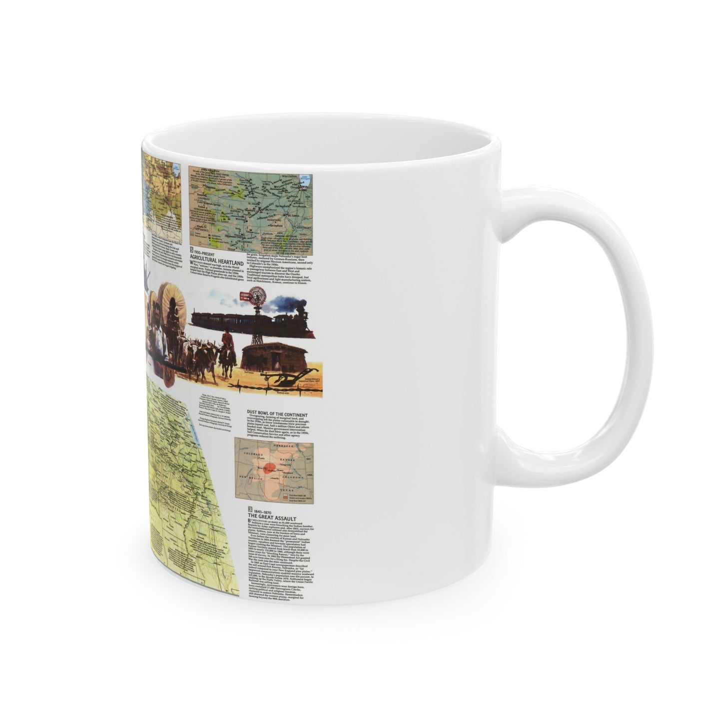 USA - Central Plains 2 (1985) (Map) White Coffee Mug-The Sticker Space