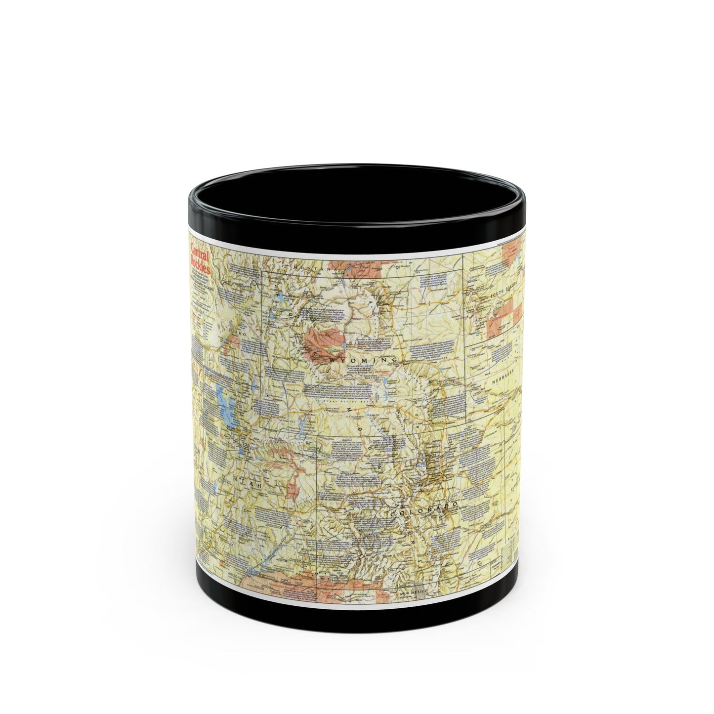 USA - Central Rockies 1 (1984) (Map) Black Coffee Mug-11oz-The Sticker Space