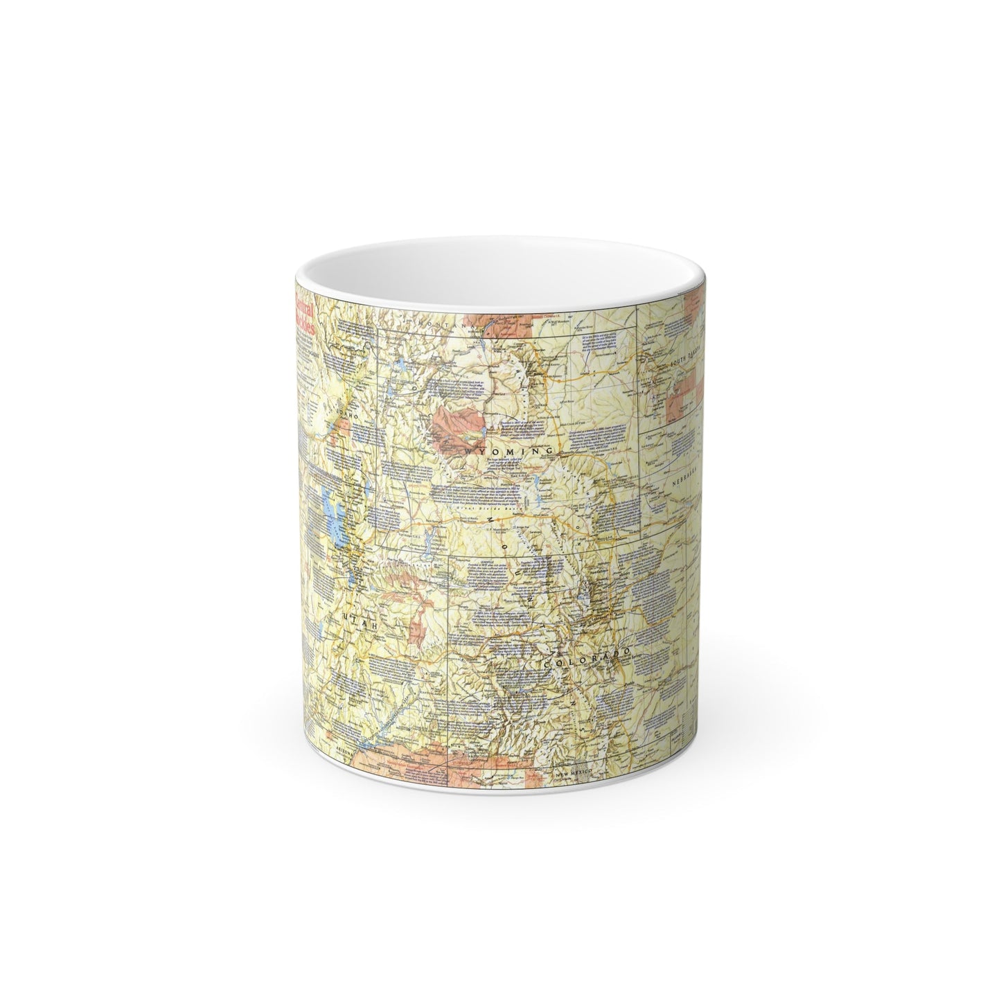 USA - Central Rockies 1 (1984) (Map) Color Changing Mug 11oz-11oz-The Sticker Space