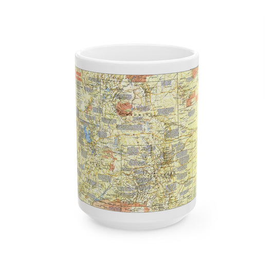 USA - Central Rockies 1 (1984) (Map) White Coffee Mug-15oz-The Sticker Space