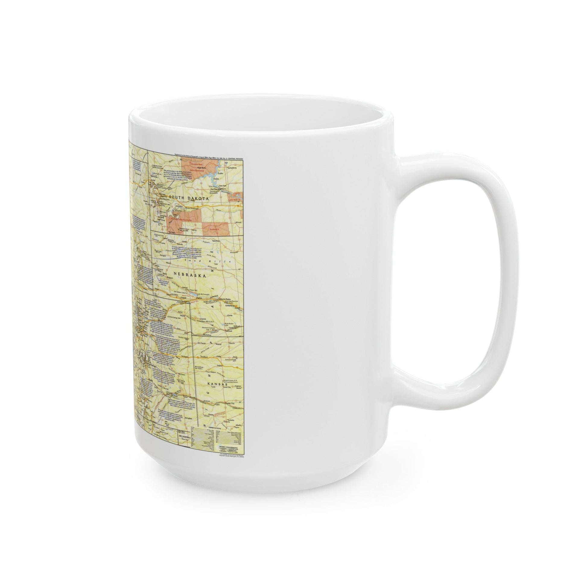 USA - Central Rockies 1 (1984) (Map) White Coffee Mug-The Sticker Space