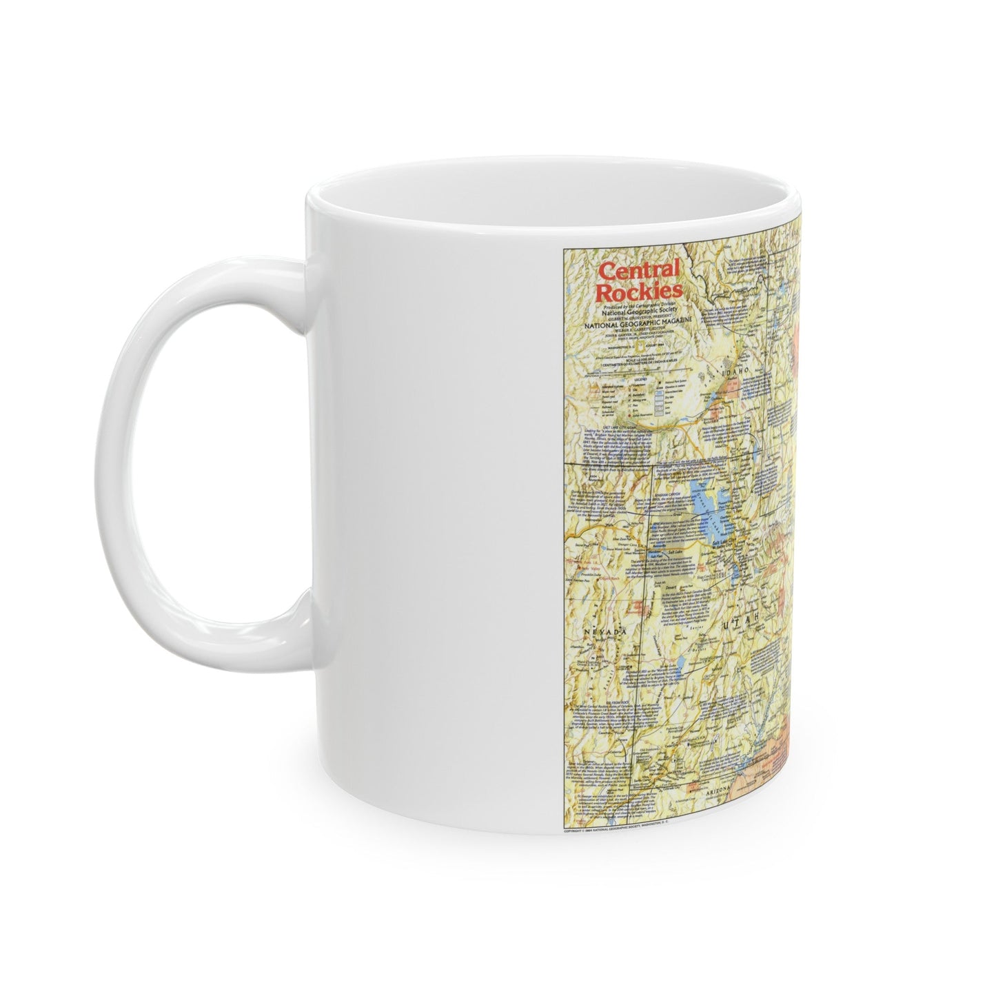 USA - Central Rockies 1 (1984) (Map) White Coffee Mug-The Sticker Space