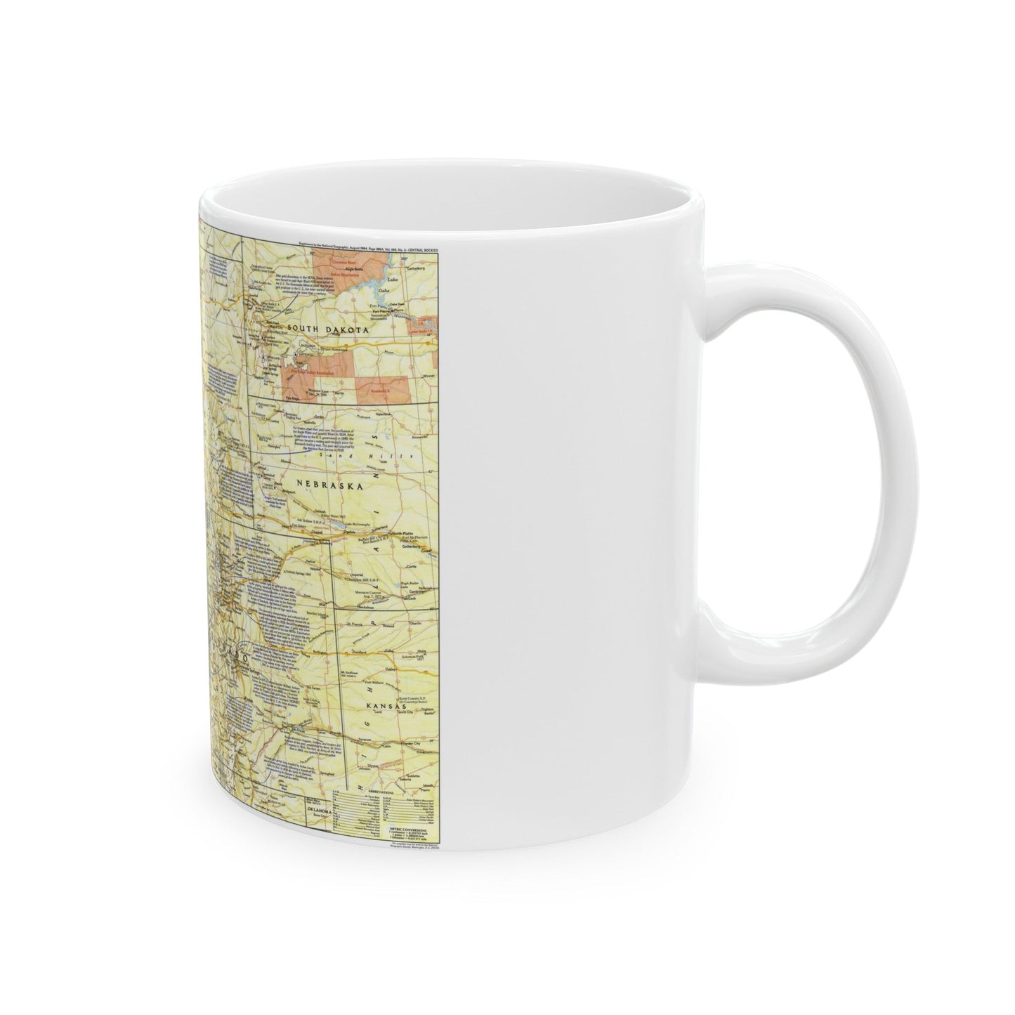 USA - Central Rockies 1 (1984) (Map) White Coffee Mug-The Sticker Space