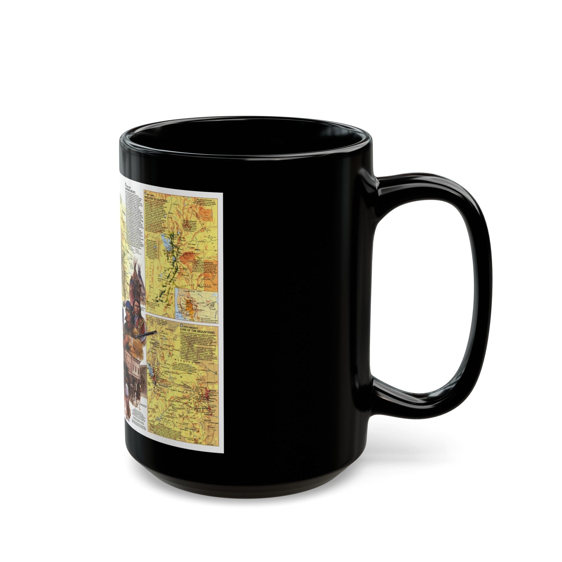 USA - Central Rockies 2 (1984) (Map) Black Coffee Mug-The Sticker Space