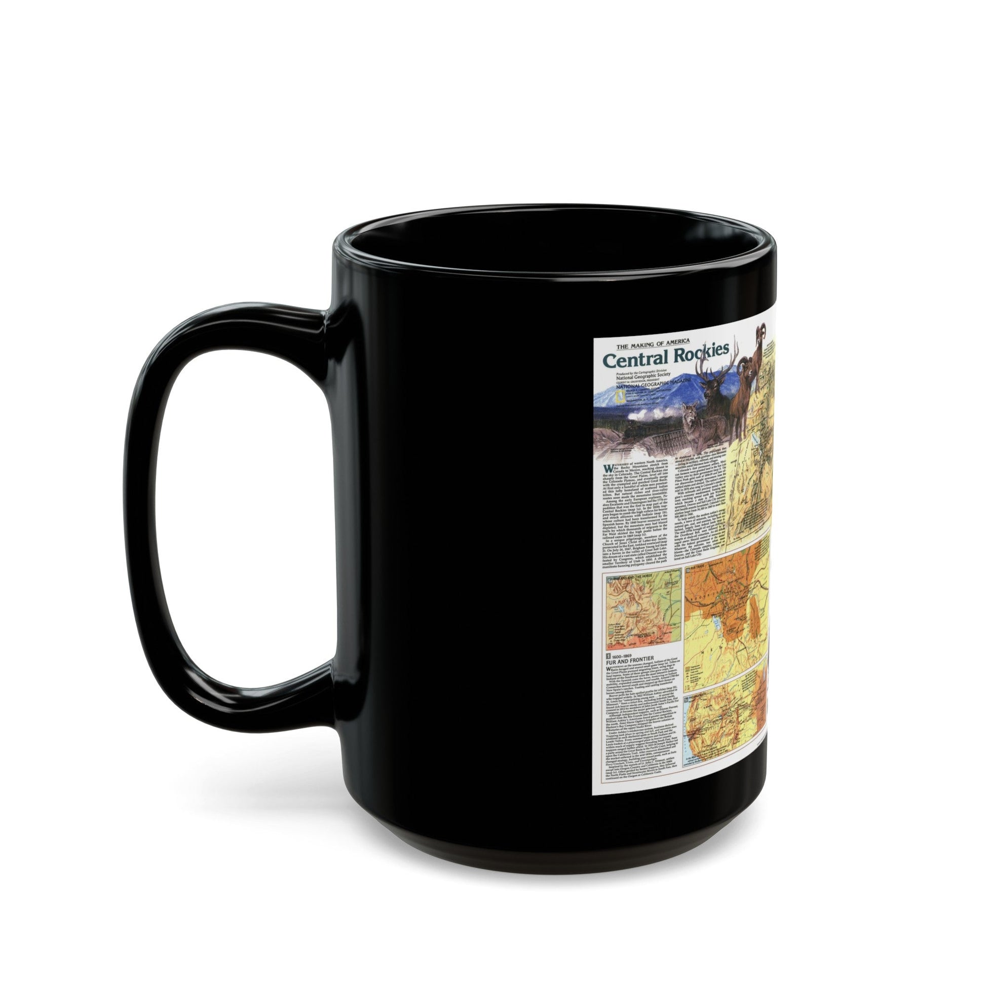 USA - Central Rockies 2 (1984) (Map) Black Coffee Mug-The Sticker Space