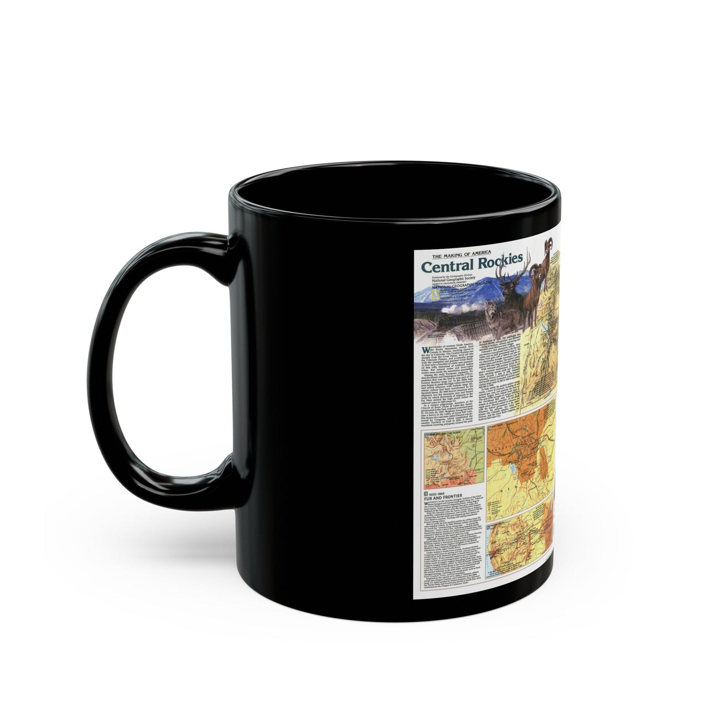 USA - Central Rockies 2 (1984) (Map) Black Coffee Mug-The Sticker Space