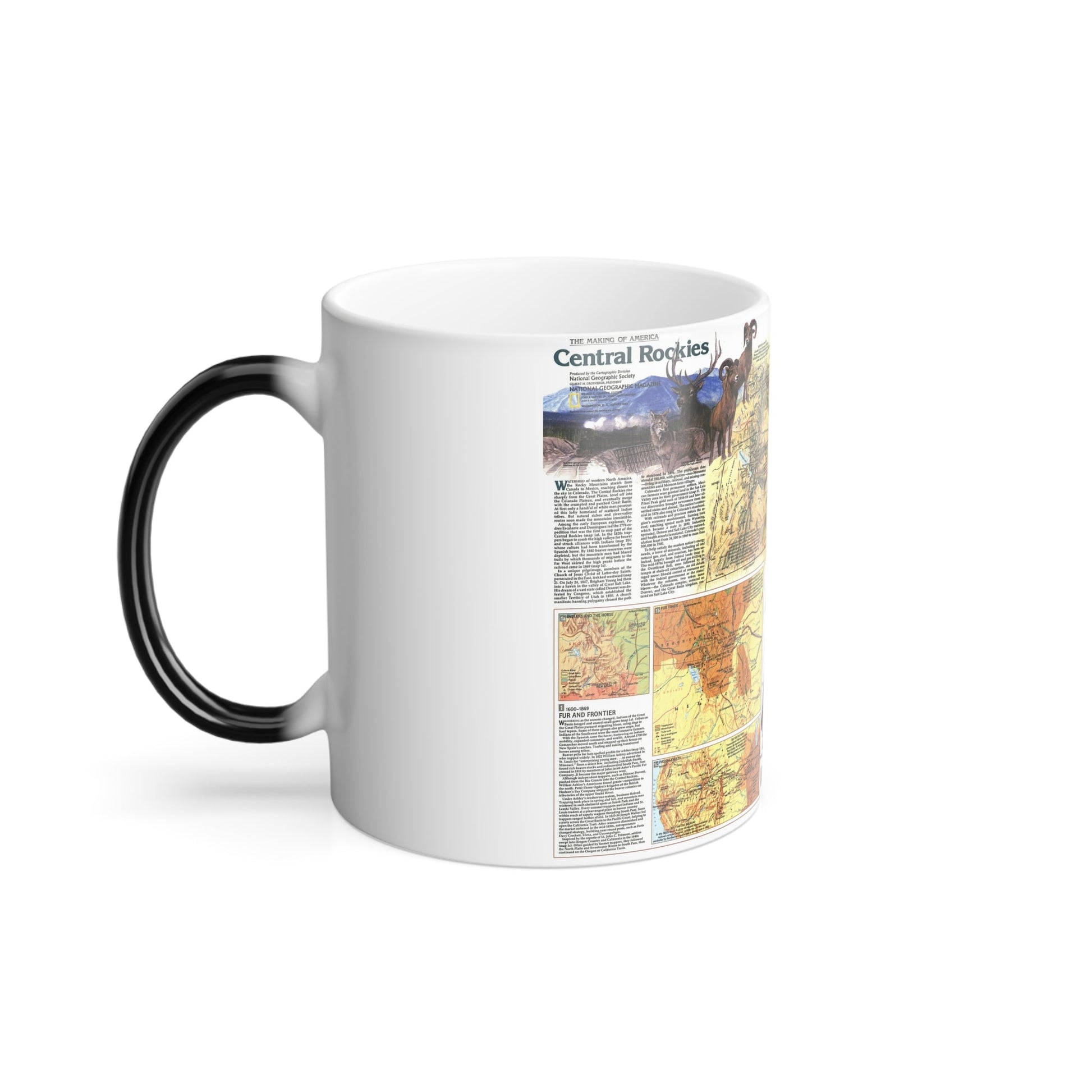 USA - Central Rockies 2 (1984) (Map) Color Changing Mug 11oz-11oz-The Sticker Space