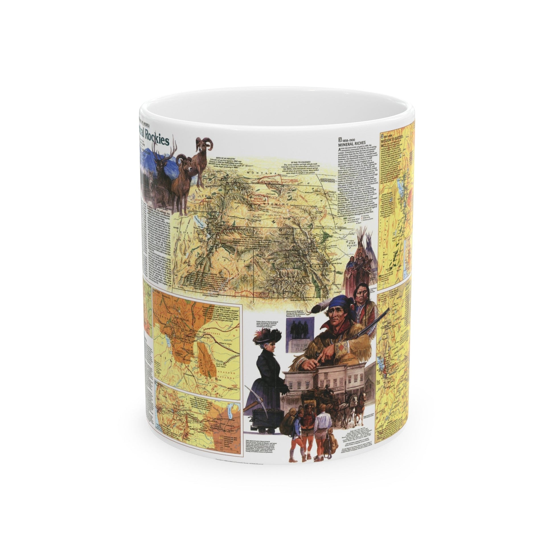 USA - Central Rockies 2 (1984) (Map) White Coffee Mug-11oz-The Sticker Space