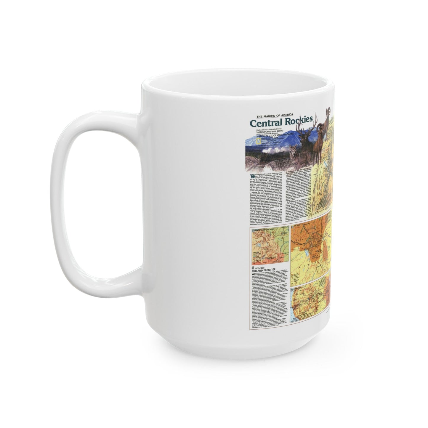 USA - Central Rockies 2 (1984) (Map) White Coffee Mug-The Sticker Space