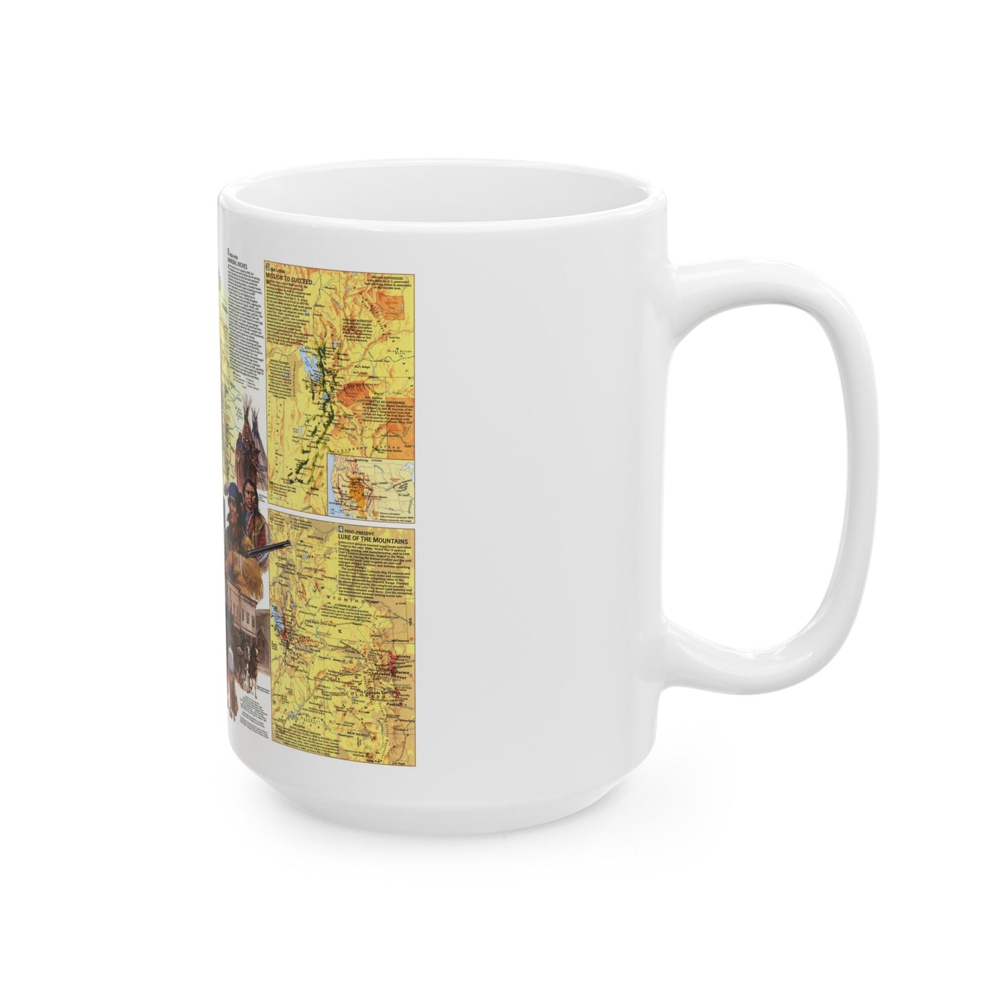 USA - Central Rockies 2 (1984) (Map) White Coffee Mug-The Sticker Space