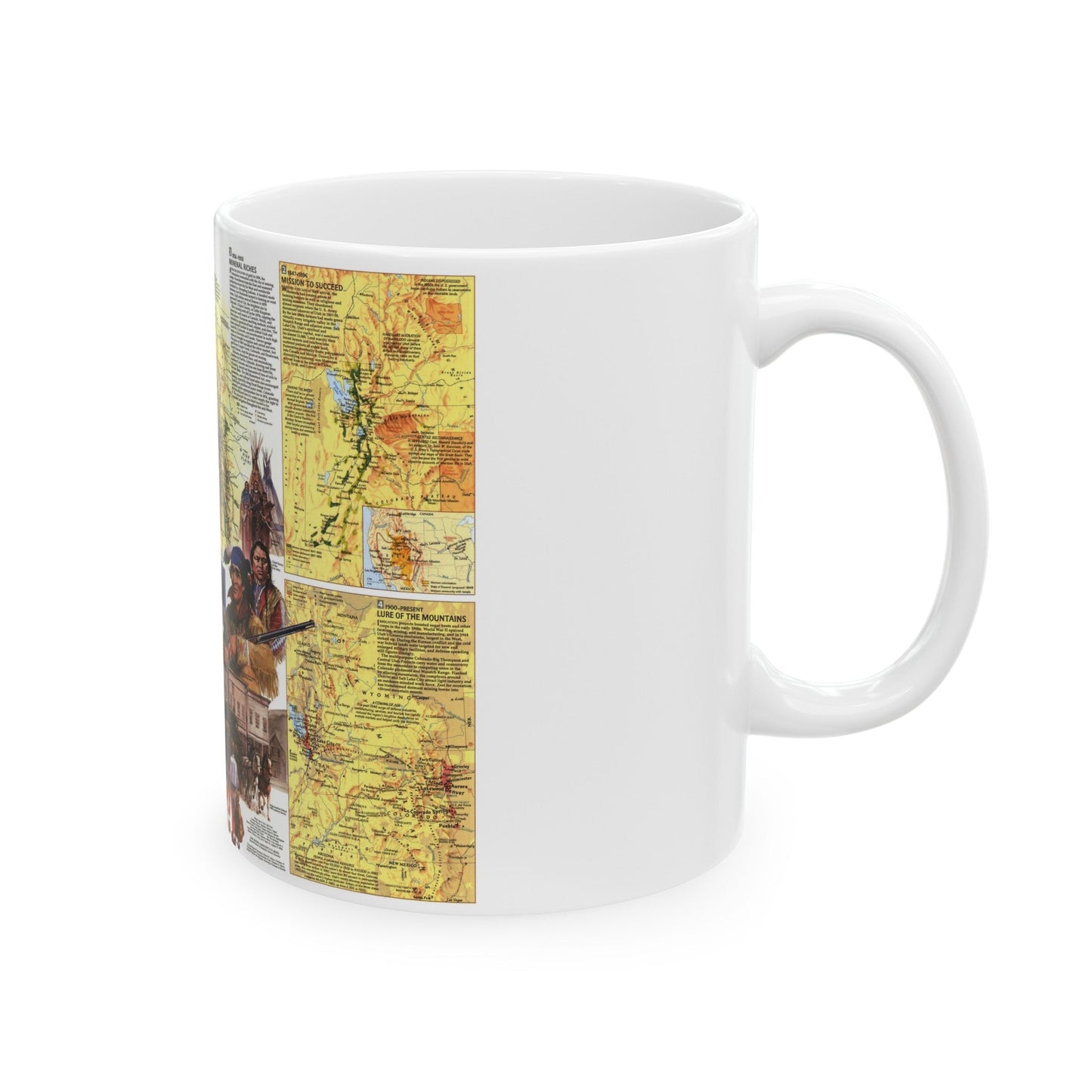 USA - Central Rockies 2 (1984) (Map) White Coffee Mug-The Sticker Space