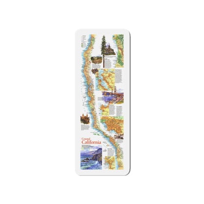 USA - Coastal California (1993) (Map) Refrigerator Magnet-4" x 4"-The Sticker Space