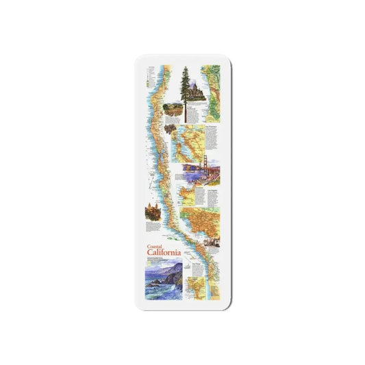 USA - Coastal California (1993) (Map) Refrigerator Magnet 6 Inch - The Sticker Space