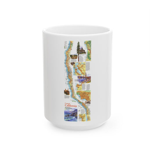 USA - Coastal California (1993) (Map) White Coffee Mug-15oz-The Sticker Space