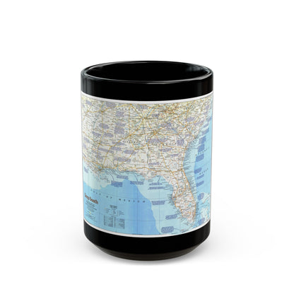 USA - Deep South 1 (1983) (Map) Black Coffee Mug-15oz-The Sticker Space