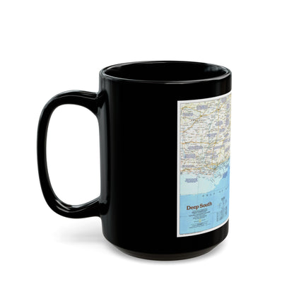 USA - Deep South 1 (1983) (Map) Black Coffee Mug-The Sticker Space