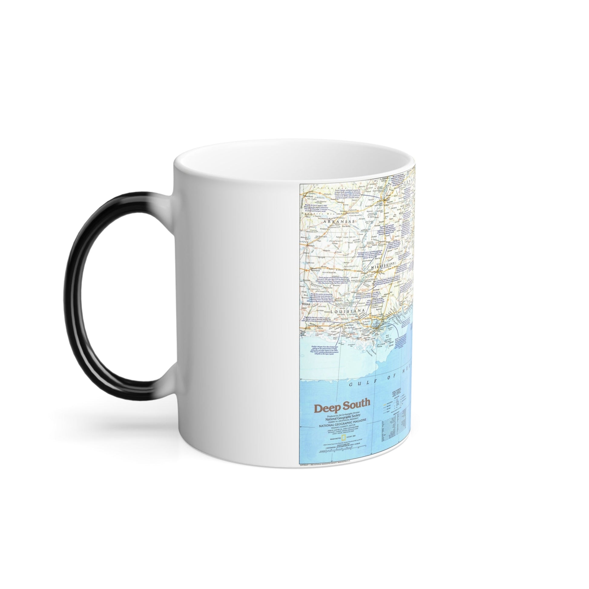 USA - Deep South 1 (1983) (Map) Color Changing Mug 11oz-11oz-The Sticker Space