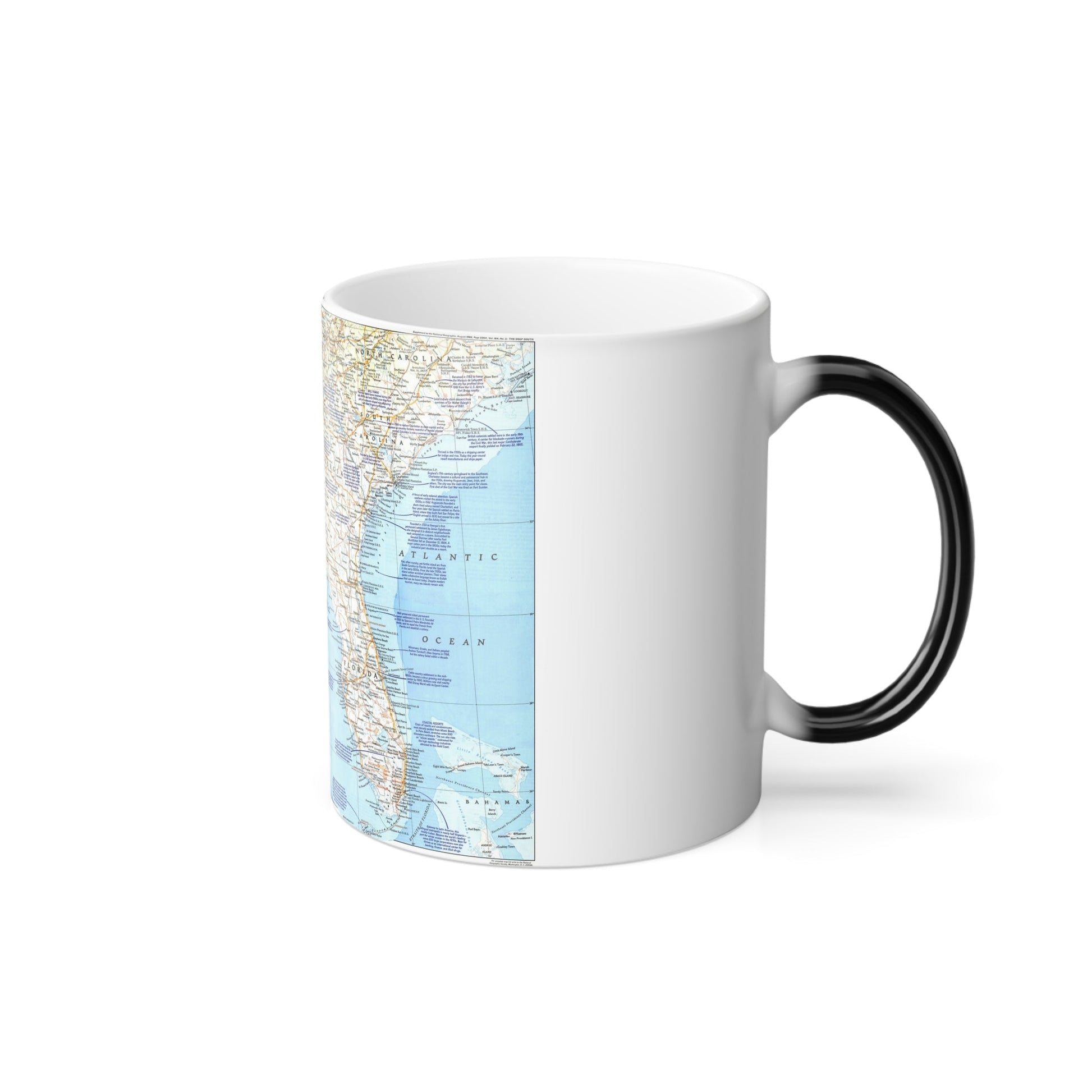 USA - Deep South 1 (1983) (Map) Color Changing Mug 11oz-11oz-The Sticker Space