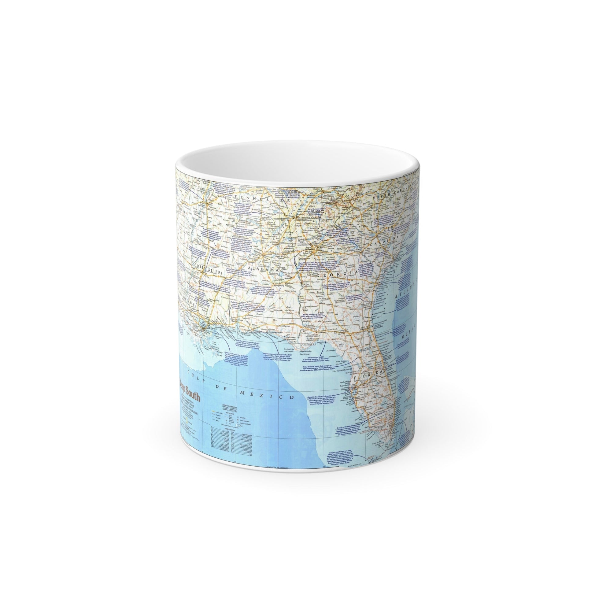 USA - Deep South 1 (1983) (Map) Color Changing Mug 11oz-11oz-The Sticker Space