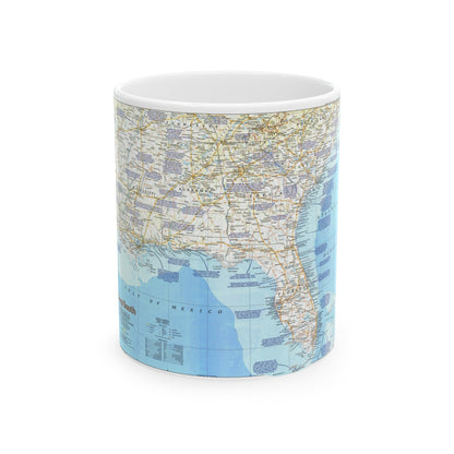 USA - Deep South 1 (1983) (Map) White Coffee Mug-11oz-The Sticker Space