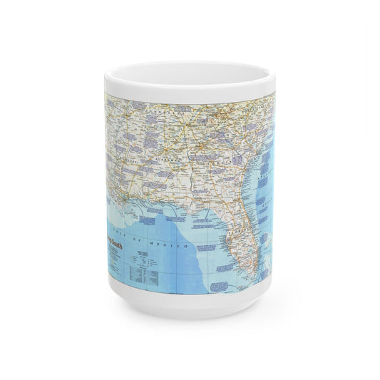 USA - Deep South 1 (1983) (Map) White Coffee Mug-15oz-The Sticker Space