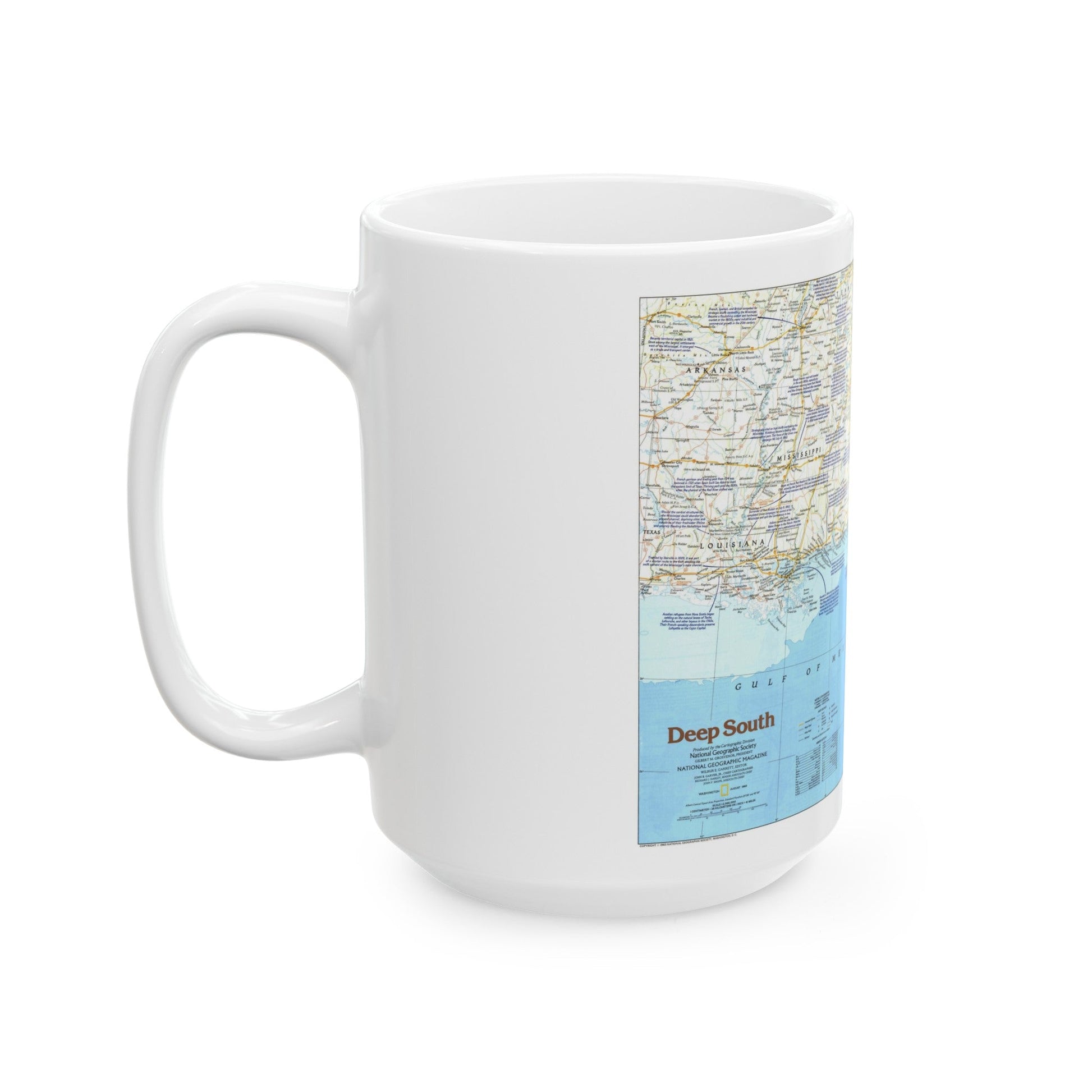 USA - Deep South 1 (1983) (Map) White Coffee Mug-The Sticker Space