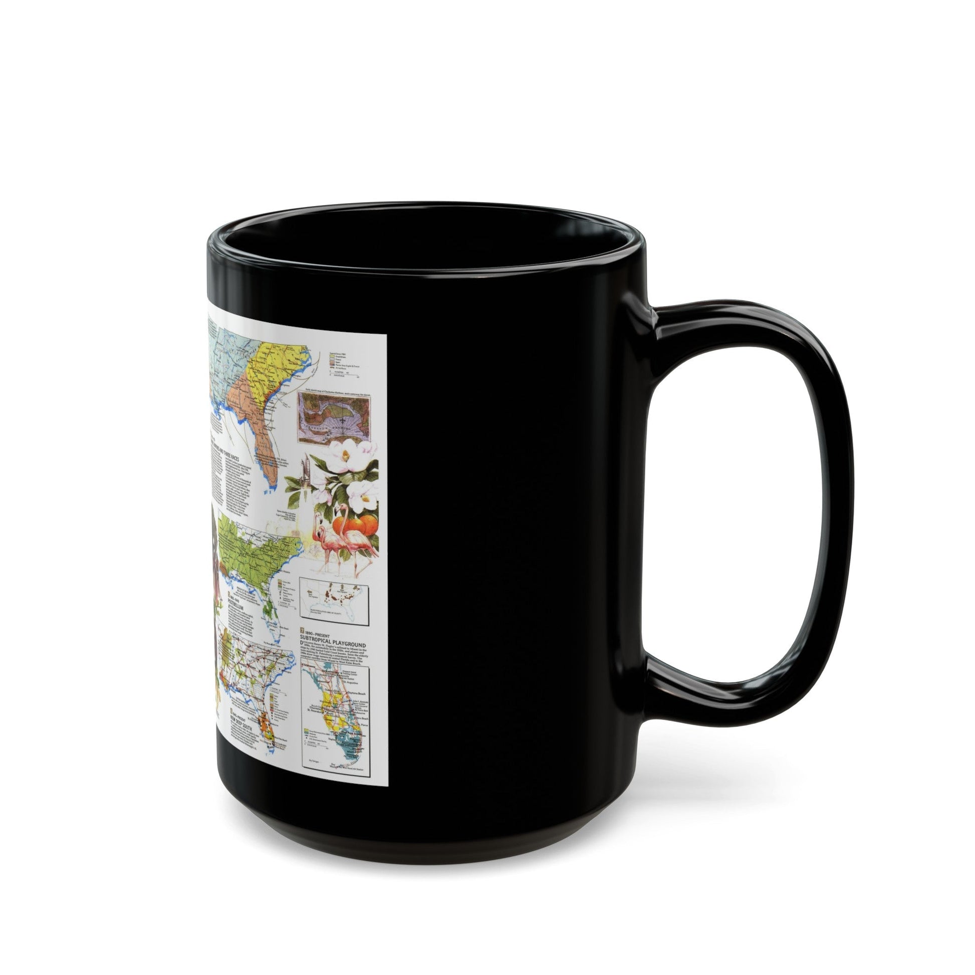 USA - Deep South 2 (1983) (Map) Black Coffee Mug-The Sticker Space