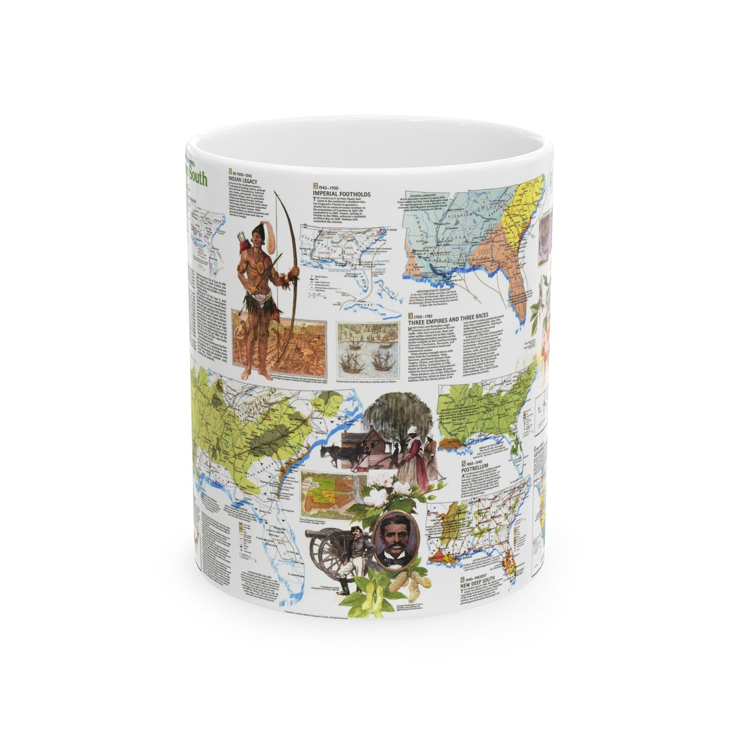 USA - Deep South 2 (1983) (Map) White Coffee Mug-11oz-The Sticker Space