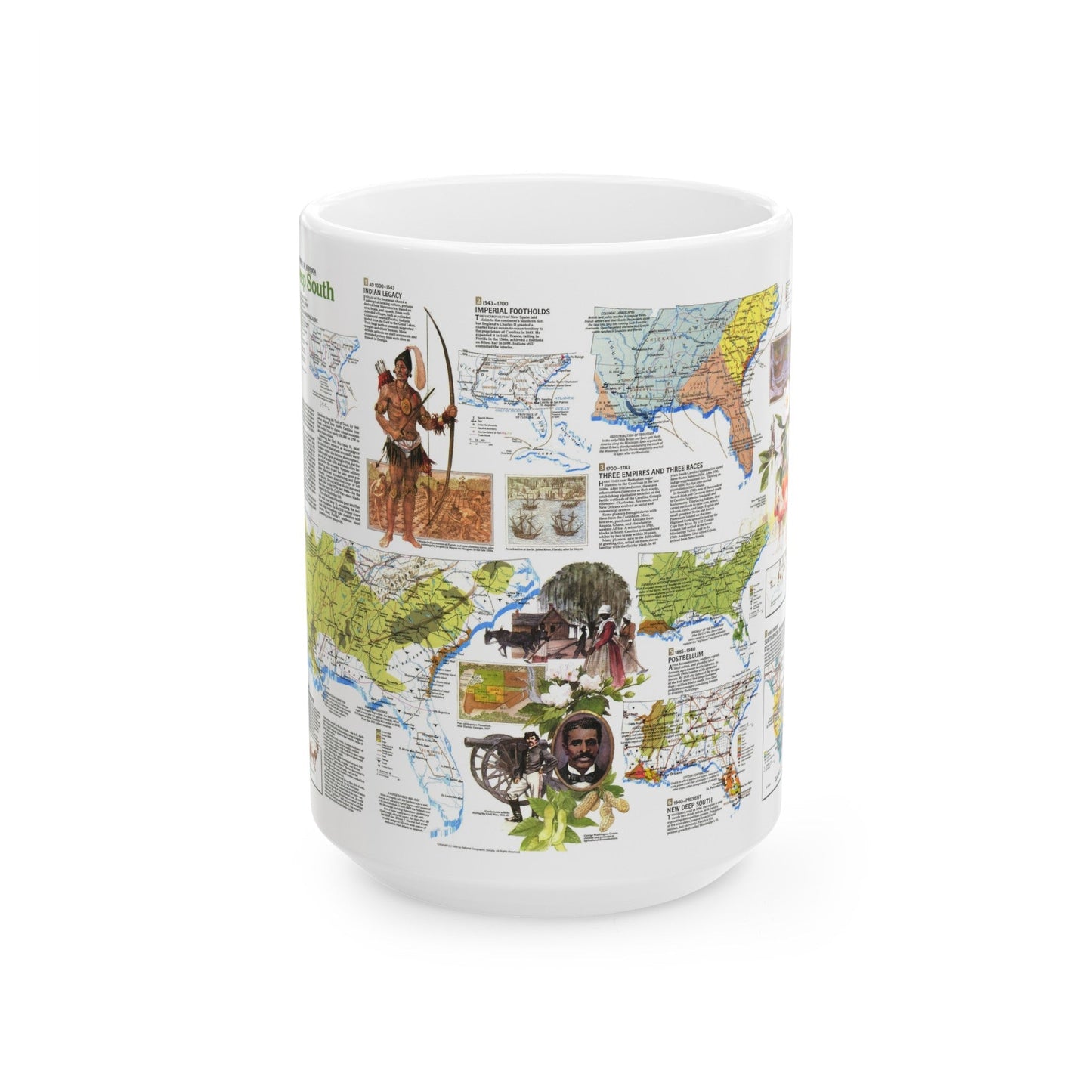 USA - Deep South 2 (1983) (Map) White Coffee Mug-15oz-The Sticker Space