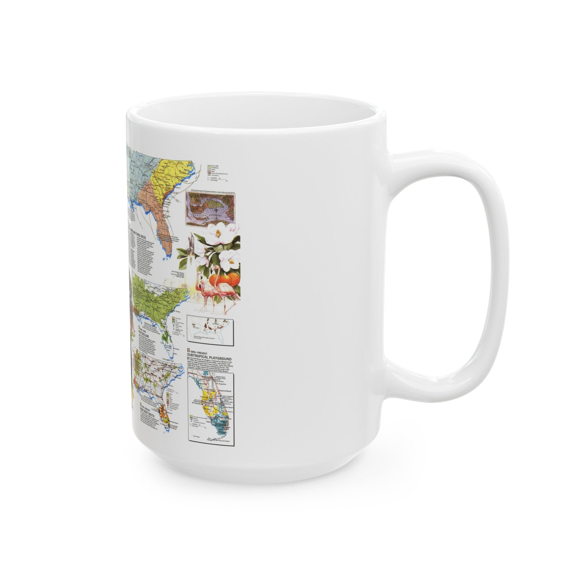 USA - Deep South 2 (1983) (Map) White Coffee Mug-The Sticker Space