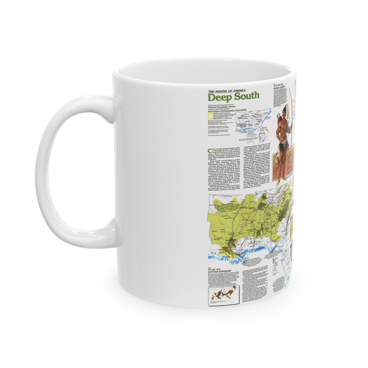 USA - Deep South 2 (1983) (Map) White Coffee Mug-The Sticker Space