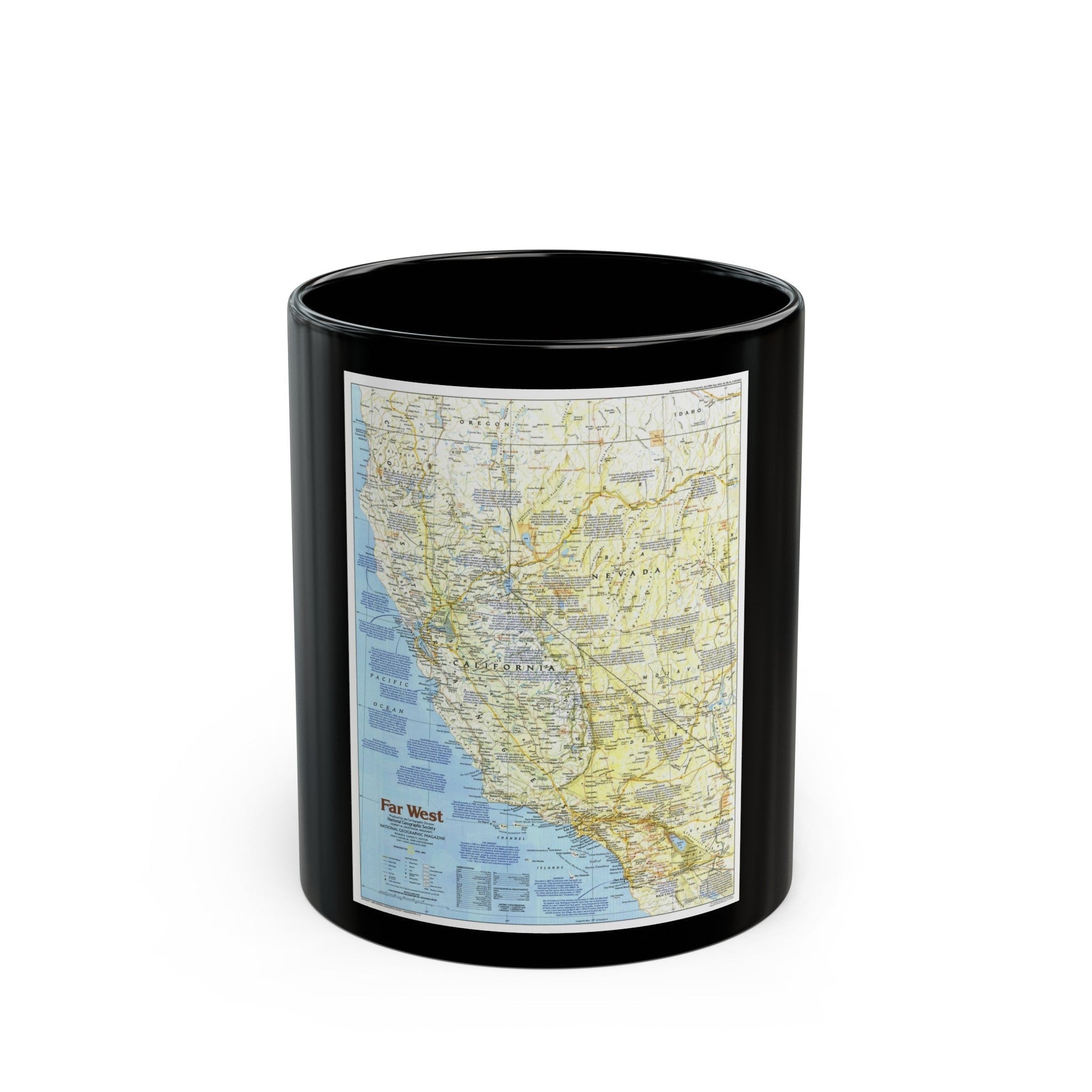 USA - Far West 1 (1984) (Map) Black Coffee Mug-11oz-The Sticker Space