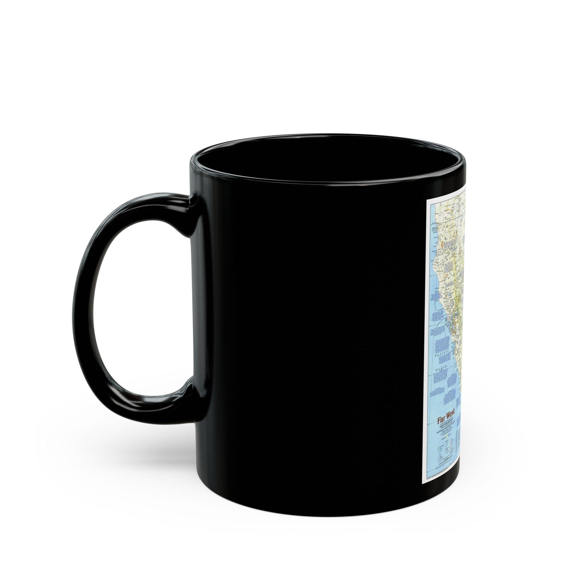 USA - Far West 1 (1984) (Map) Black Coffee Mug-The Sticker Space