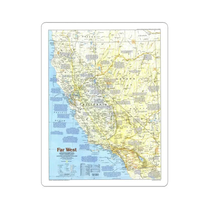 USA - Far West 1 (1984) (Map) STICKER Vinyl Kiss-Cut Decal 3 Inch White - The Sticker Space