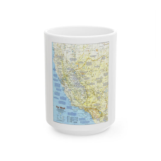 USA - Far West 1 (1984) (Map) White Coffee Mug-15oz-The Sticker Space